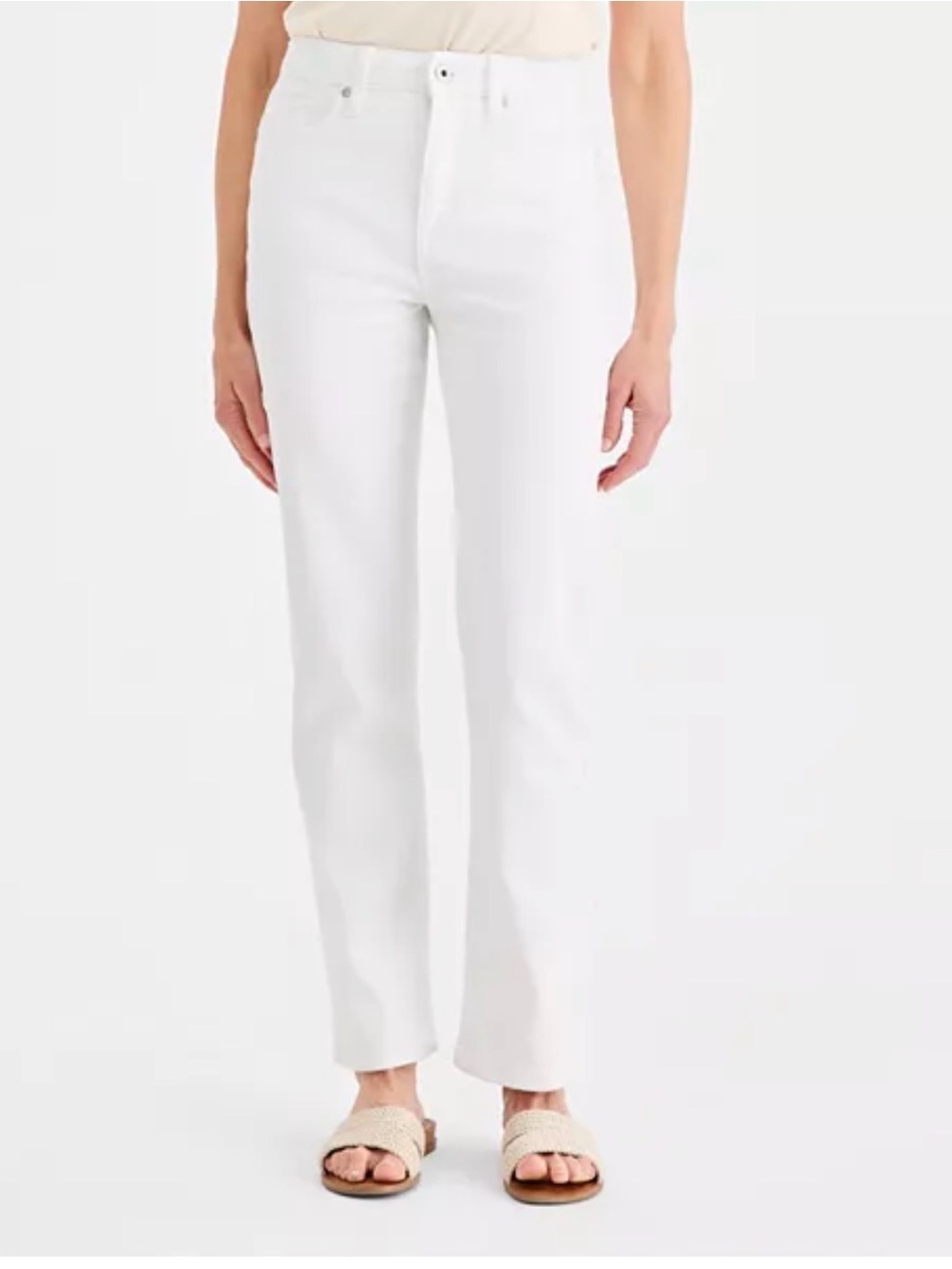 Style & Co. White Straight-Leg Jeans